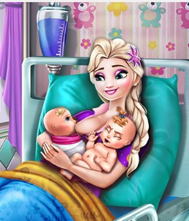 Play Elsa Mommy Twins Birth Game